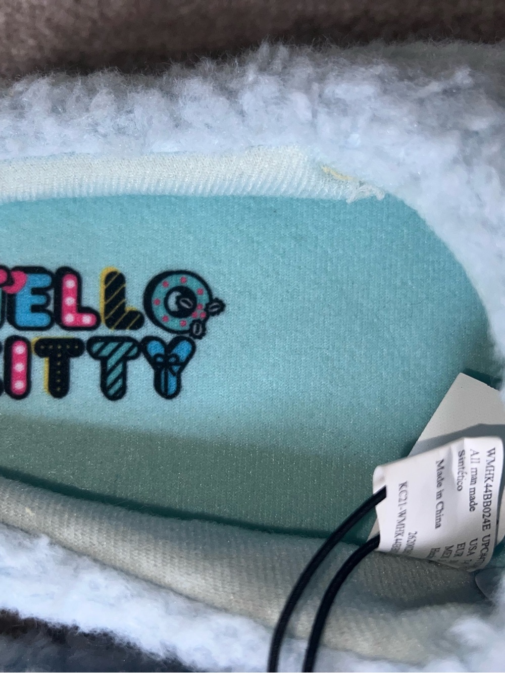 Hello Kitty Pastel Blue Plush Indoor Slippers - Picture 3 of 11